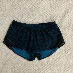 Lululemon Athletica Black and Teal Athletic Shorts